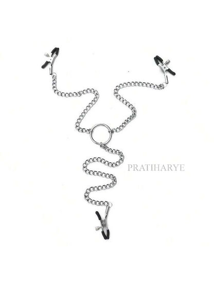 Nipple Clamps Chain with Clitoral Clips