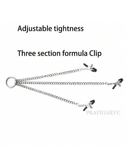 Nipple Clamps Chain with Clitoral Clips