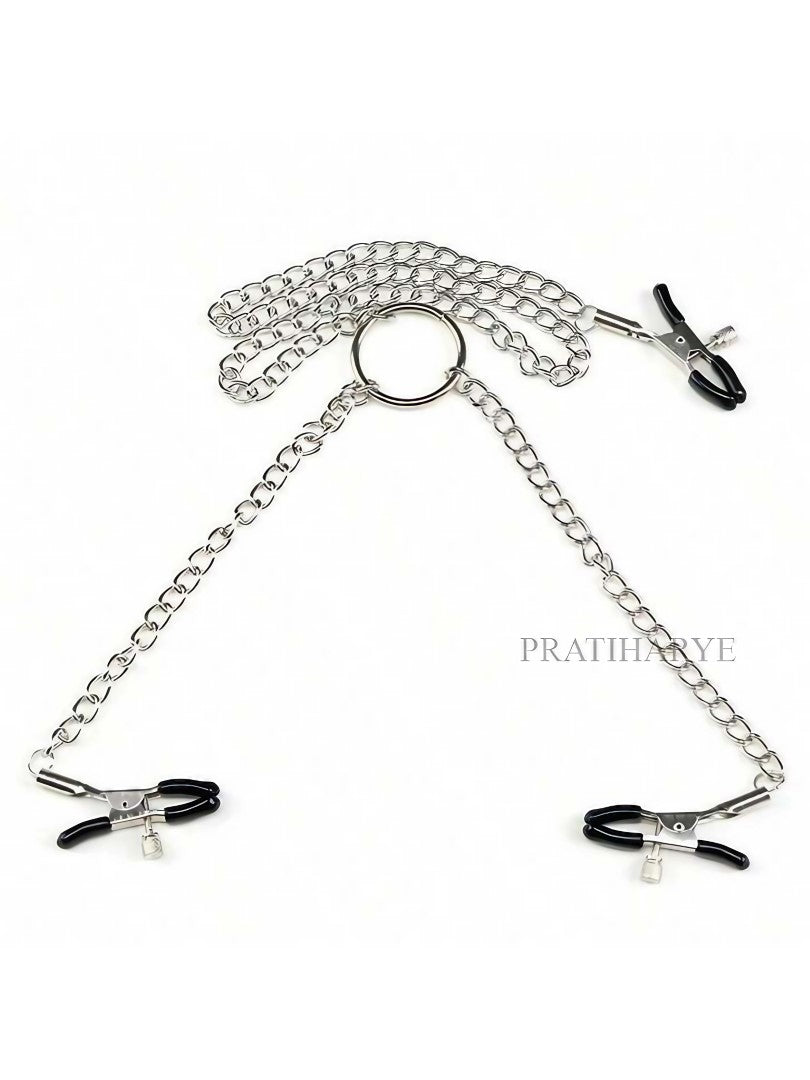 Nipple Clamps Chain with Clitoral Clips