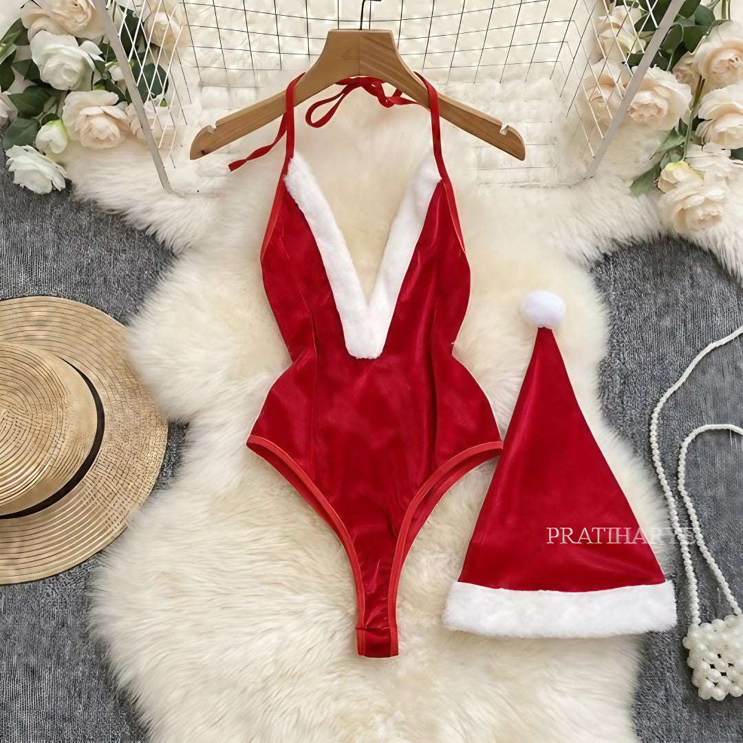 Christmas Bodysuit with Cap