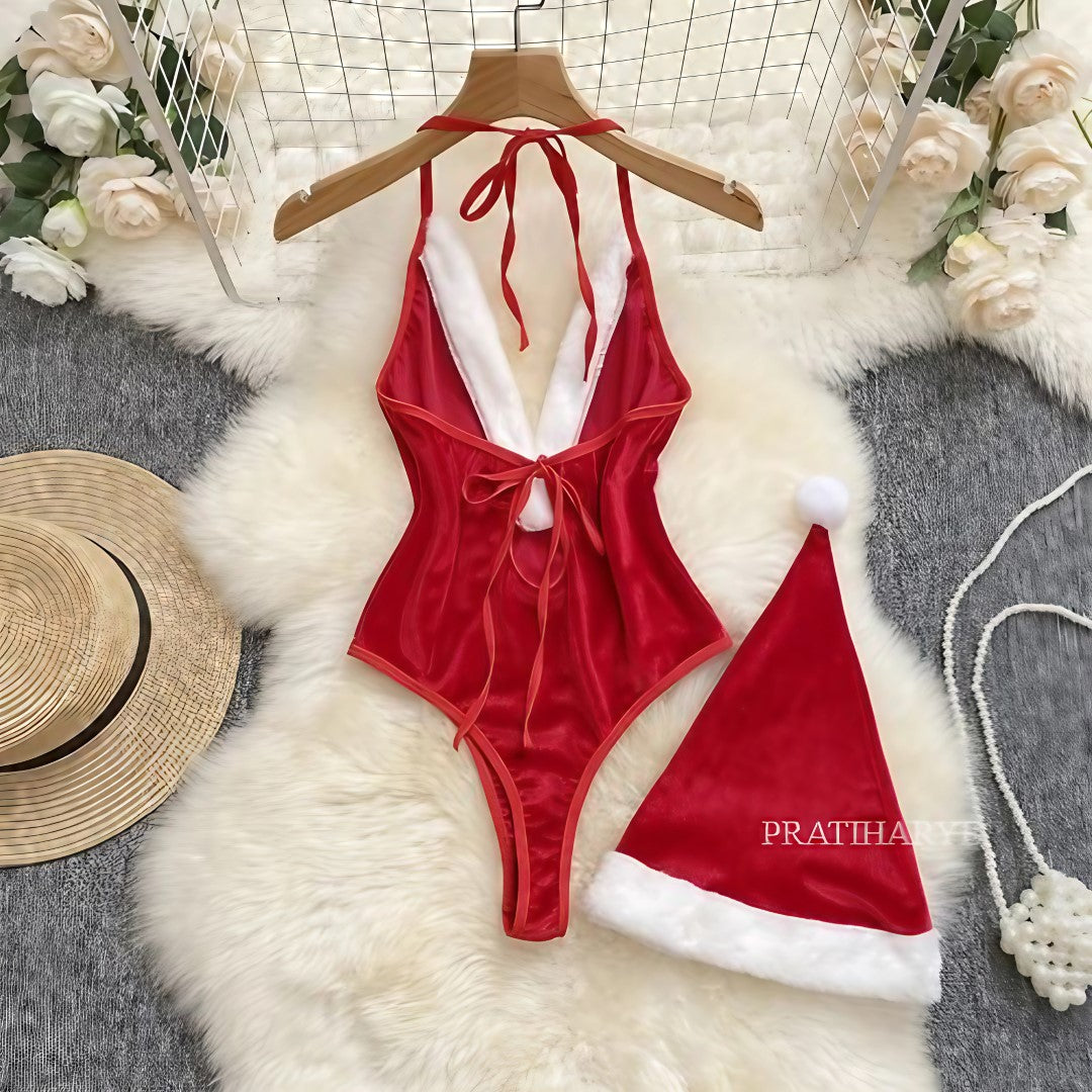 Christmas Bodysuit with Cap