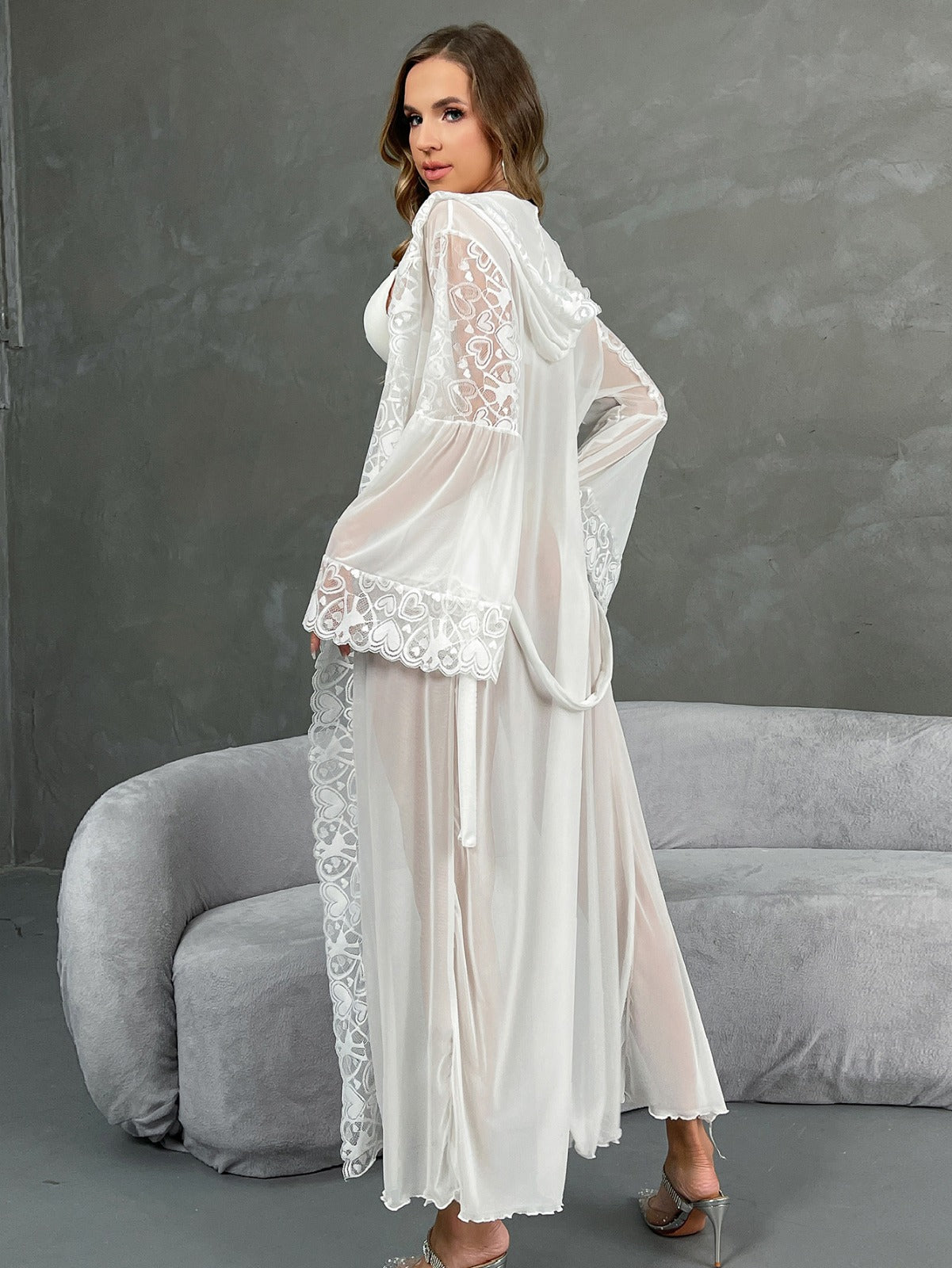 Ethereal Lace Bridal Robe