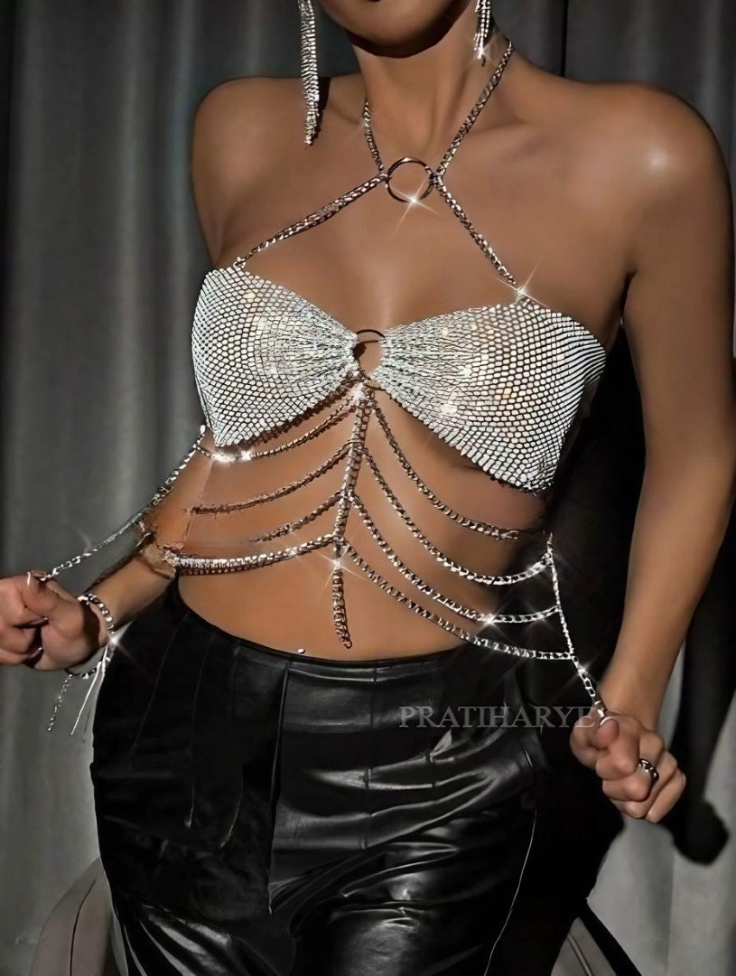 Shine Embellished Crop Top