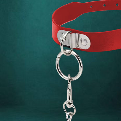 Pu leather Metal Chain Collar leash