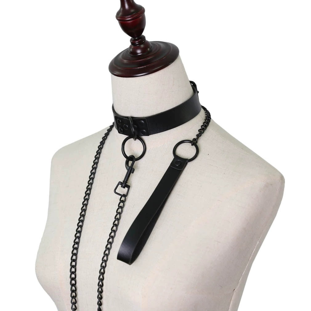 Black Chain Collar Leash