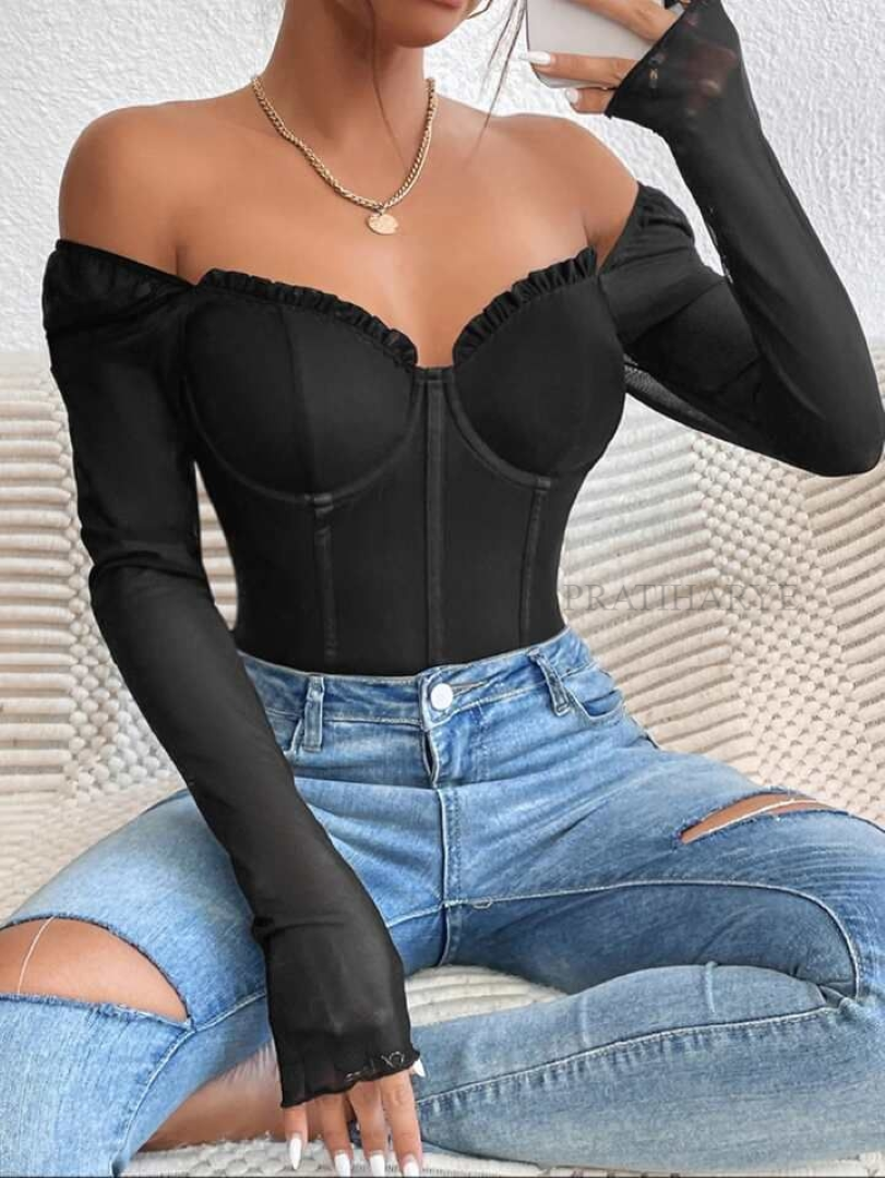 Sweetheart Neck Corset Style Bodysuit