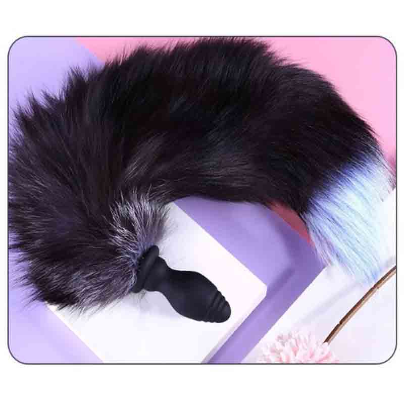 Thick Fox Tail Silicone Vibrator Butt Plug with/without Remote