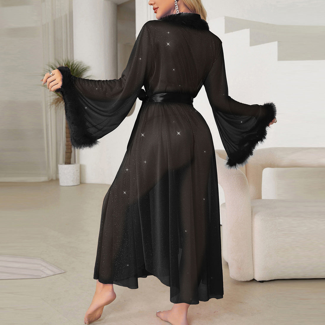 Scarlet Desire Premium Feather Robe