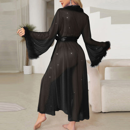 Scarlet Desire Premium Feather Robe