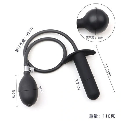 Inflatable Silicone Anal Plug with Hand Pump