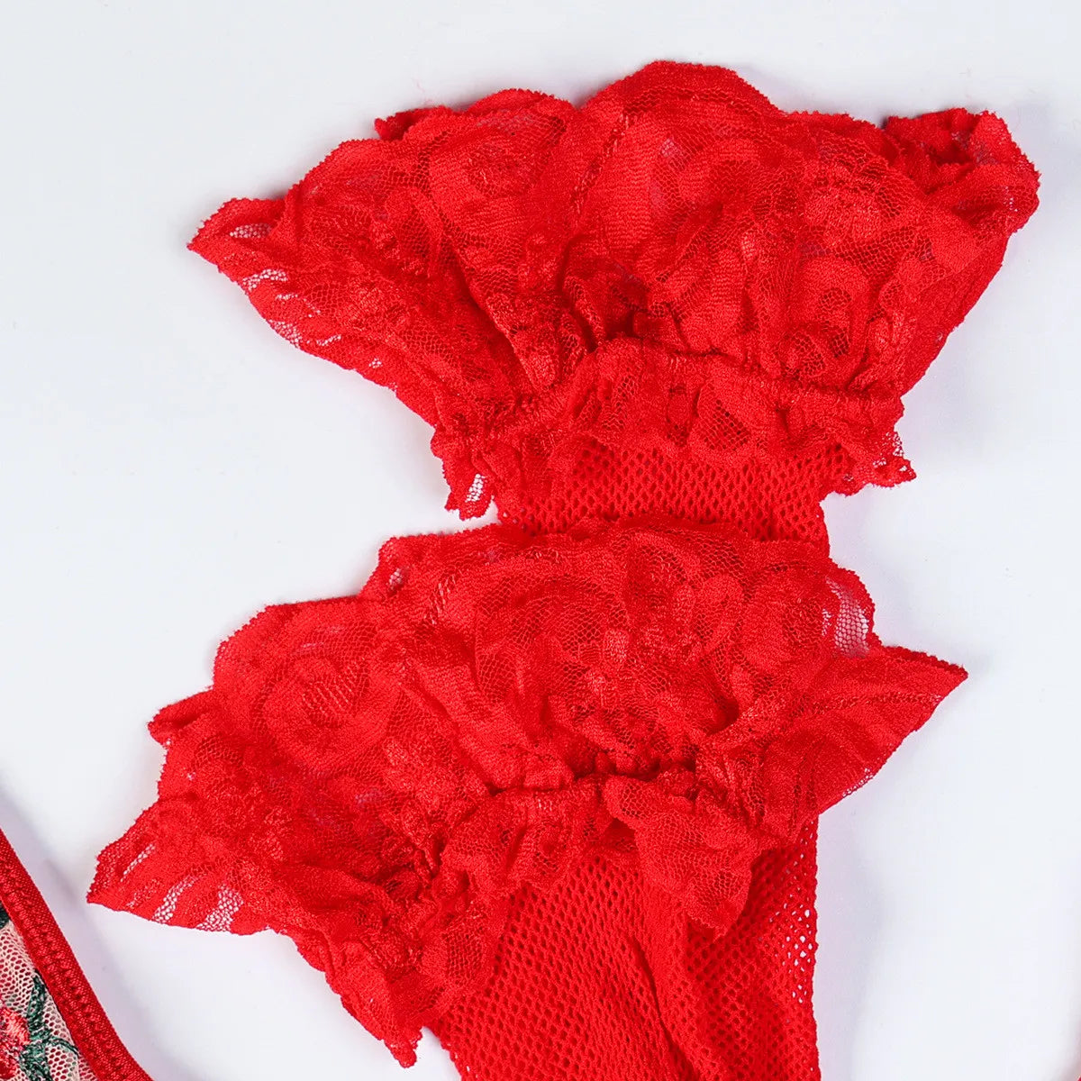 Floral Embroidered Corset Sexy Lingerie Set