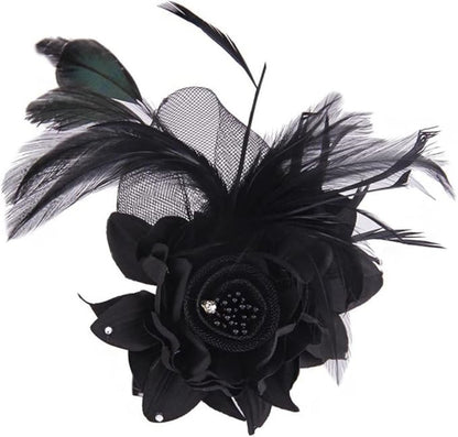 Multi-function Feather Flower Brooch Pins/ Mini Hat | HAT-12