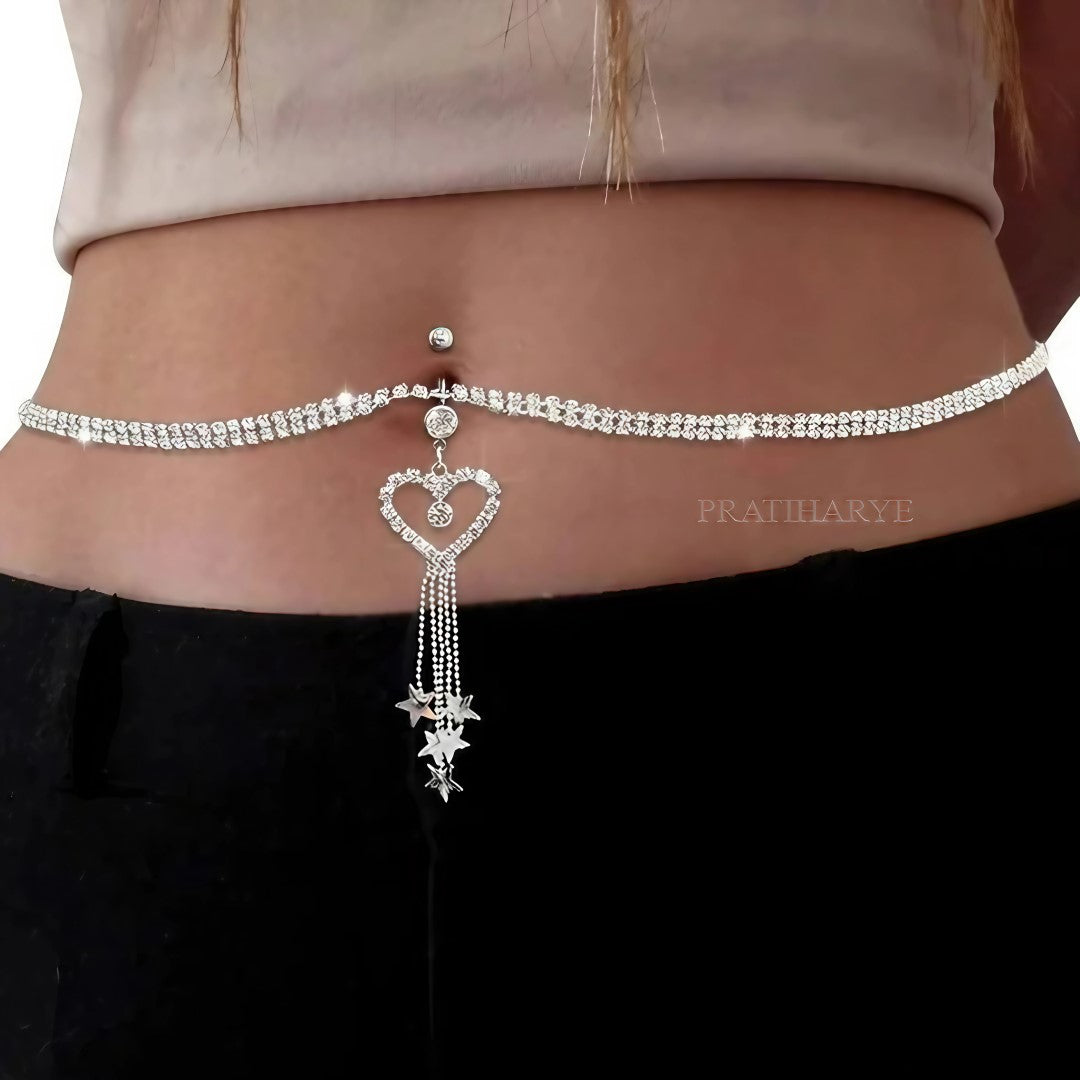 Heart Pendant Kamarbandh/Tummy Chain