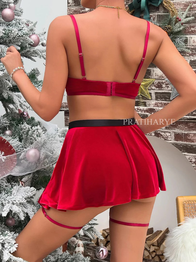 Sexy Christmas Velvet Roleplay Dress