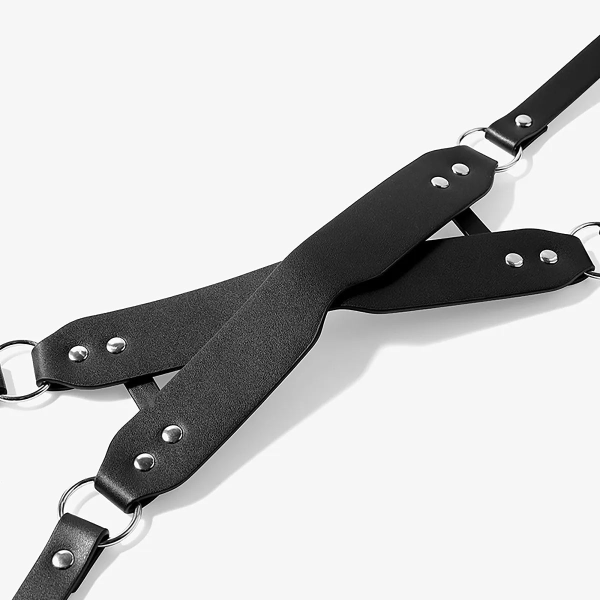 Cross Leather Blindfold Strap Mask