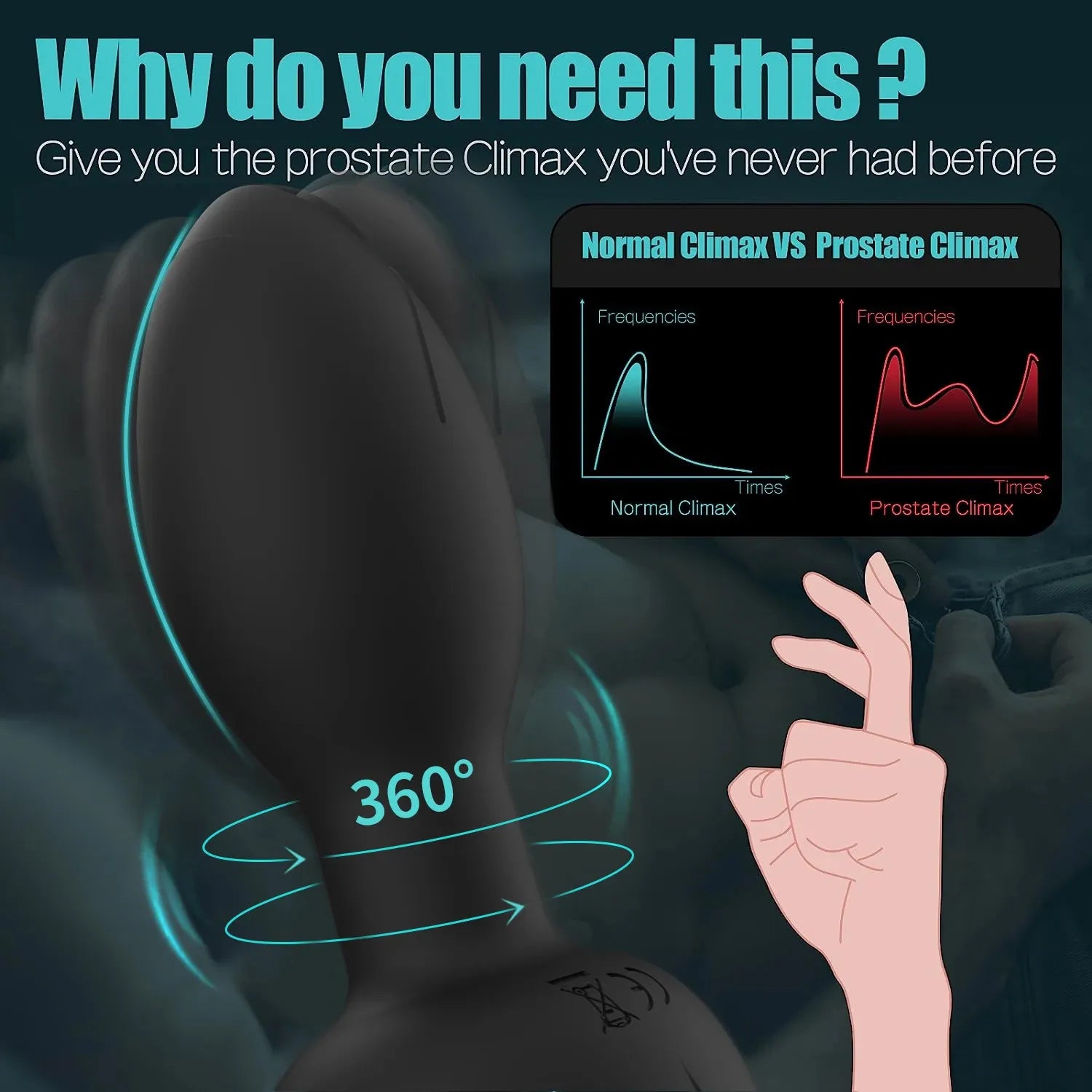 360 Rotation Vibrating Silicone Butt Plug