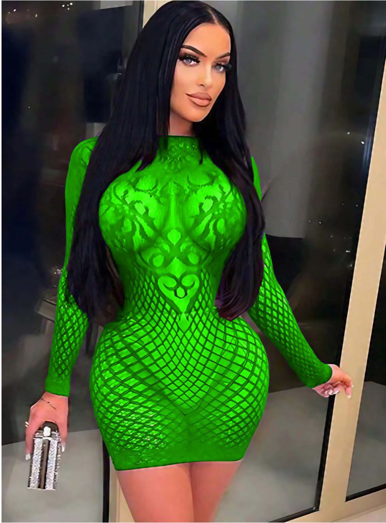 Sexy Hollow Out Backless Mini Dress