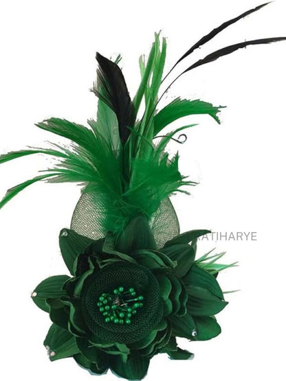 Multi-function Feather Flower Brooch Pins/ Mini Hat | HAT-12