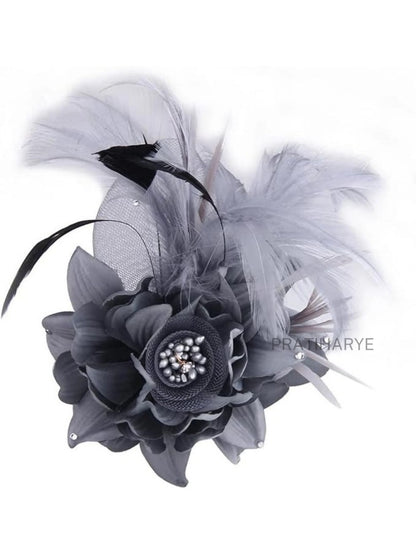 Multi-function Feather Flower Brooch Pins/ Mini Hat | HAT-12