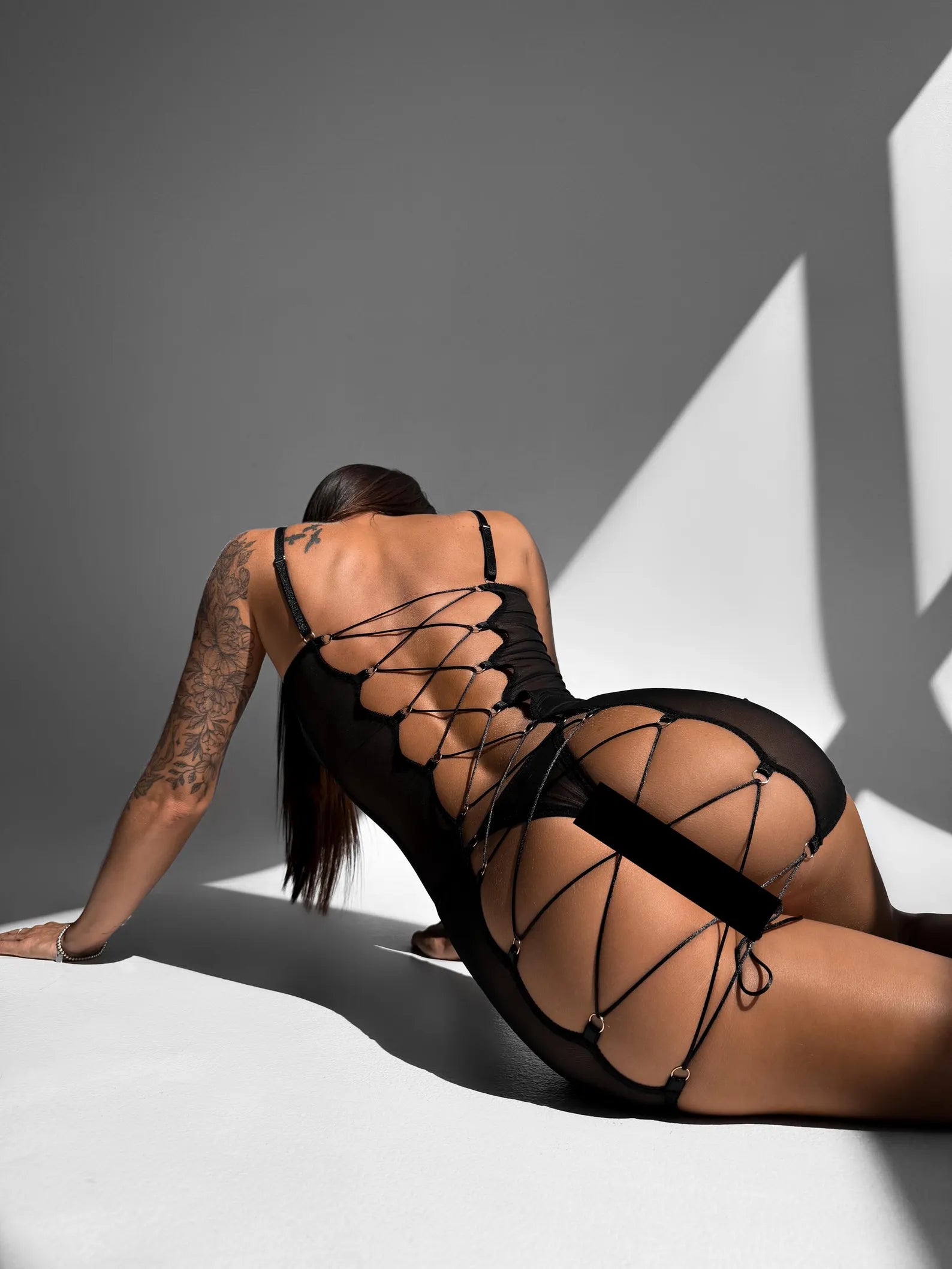 Temptation Sexy Sheer Bodycon Dress with gloves