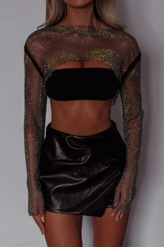 Midnight Spark Mesh Crop Top