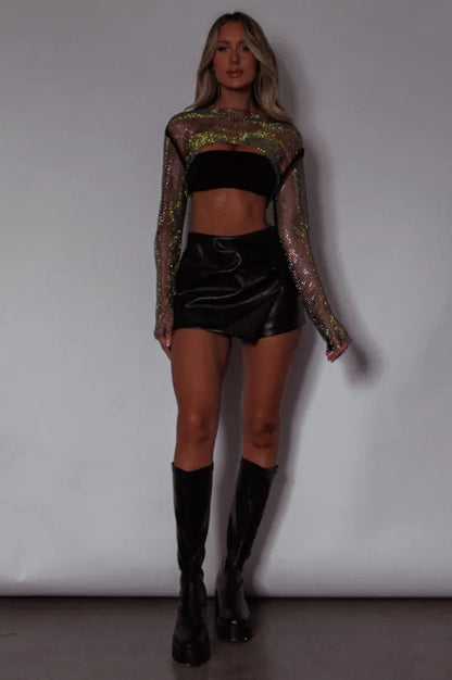 Midnight Spark Mesh Crop Top