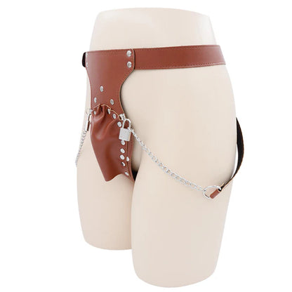 Premium Leather Chastity Harness Belt
