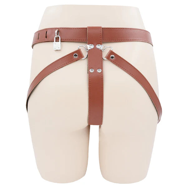 Premium Leather Chastity Harness Belt