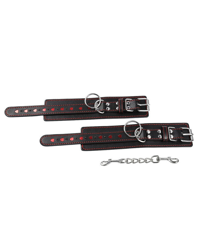 Heart Wrist Cuffs with Chain Connector