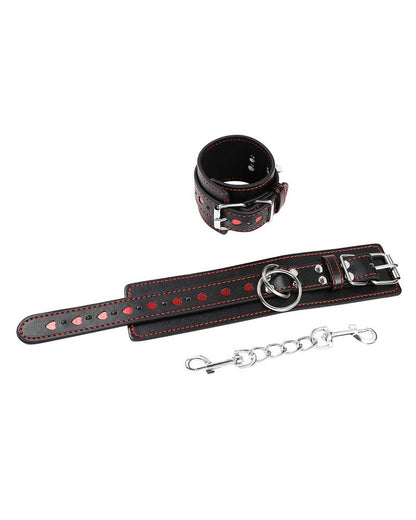 Heart Wrist Cuffs with Chain Connector
