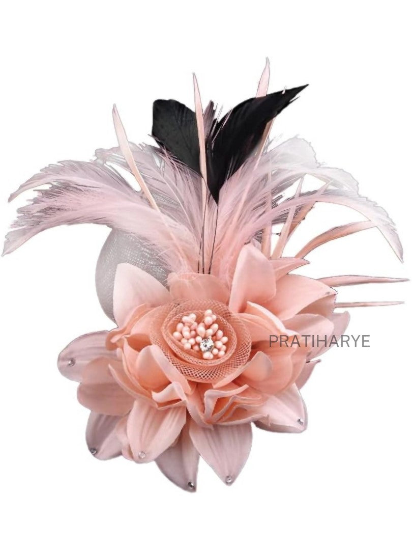 Multi-function Feather Flower Brooch Pins/ Mini Hat | HAT-12