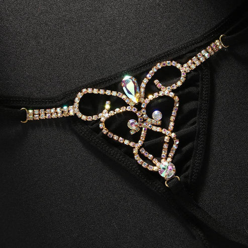 Glamorous Pearl Embellished Chain Thong