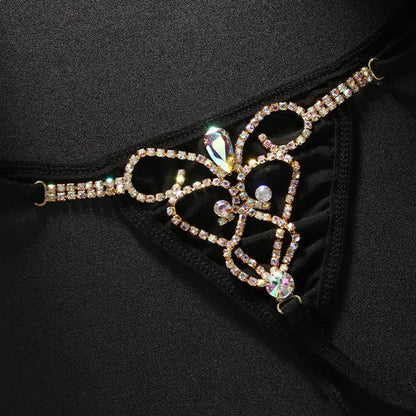 Glamorous Pearl Embellished Chain Thong