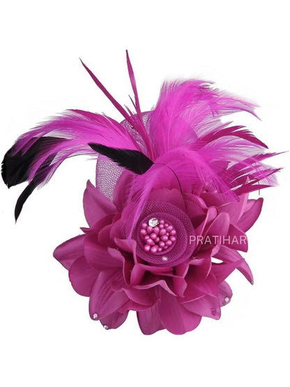 Multi-function Feather Flower Brooch Pins/ Mini Hat | HAT-12