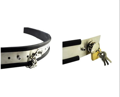 Stainless Steel Female Chastity Belt with Butt Plug