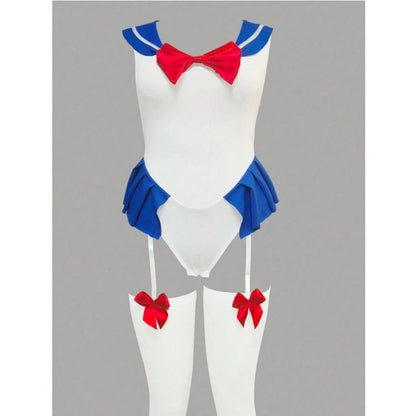Sailor Fantasy Bow Bodysuit set with stocking
