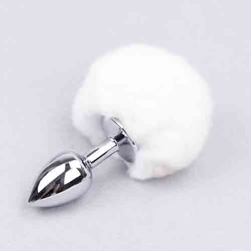 Stainless Steel Bunny Tail Butt/Anal Plug