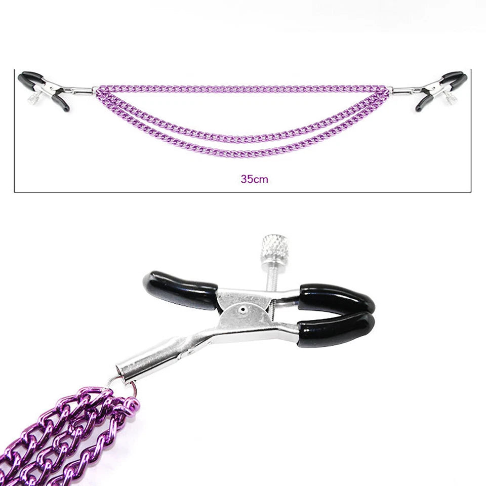 Premium Purple Chain Nipple Clamp
