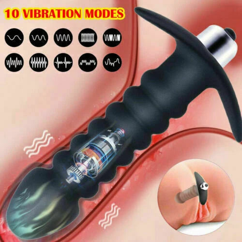 Textured Silicone Vibrating Bullet Dildo