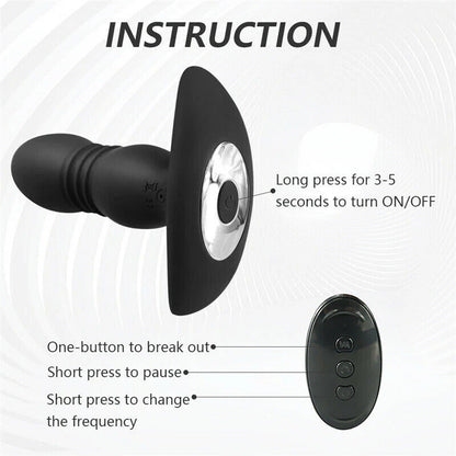 Remote Control Thrusting &amp; Vibrating Plug for Adults