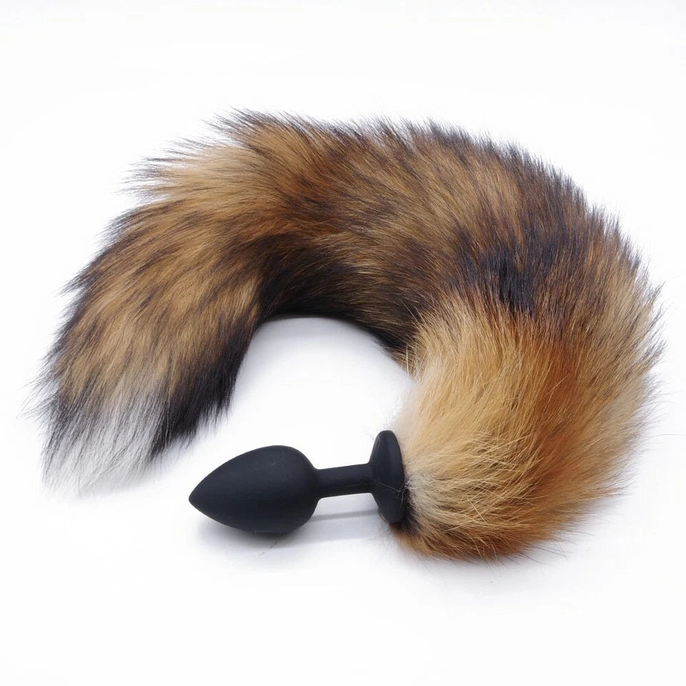 Fox Tail Silicone Butt Plug Brown &amp; Black