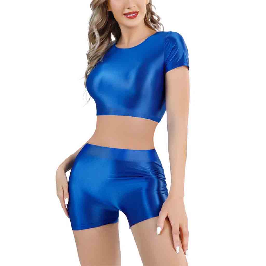 2 Piece Oily Shiny Yoga Gym Fitness Tights