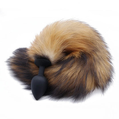 Fox Tail Silicone Butt Plug Brown &amp; Black