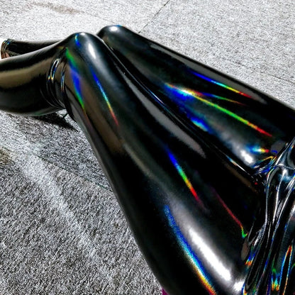 High Gloss Rainbow Shine Vinyl Leggings