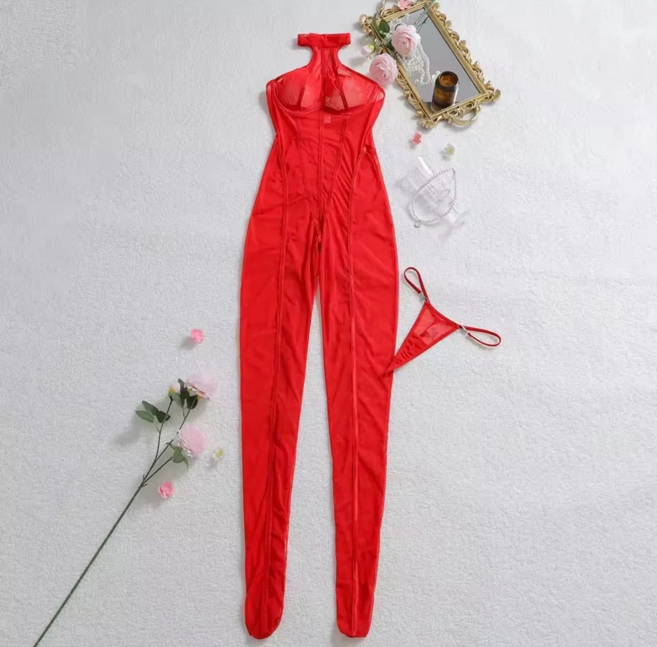 Scarlet Desire Sheer Sexy Dress - NO GLOVES