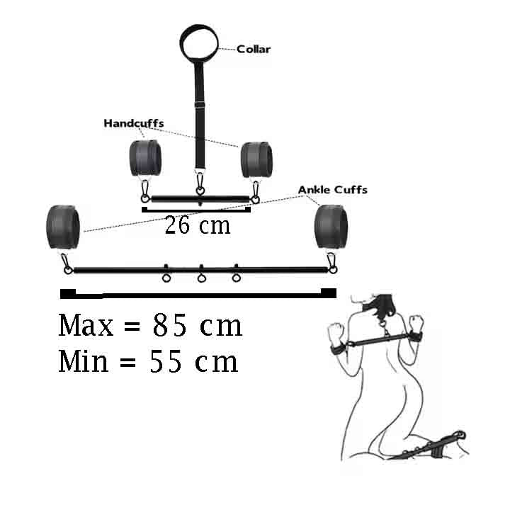 Metal Adjustable Spreader Bar Bondage Set
