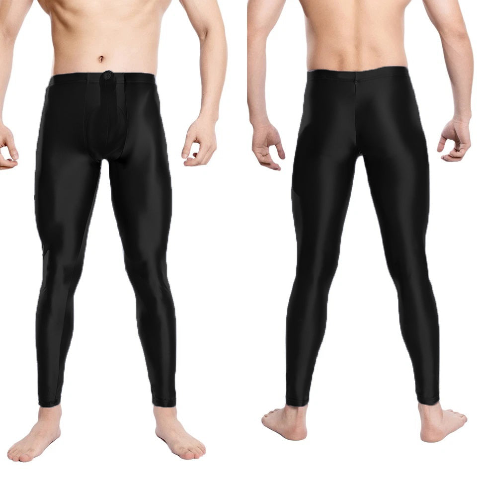 Men’s Metallic Leggings with Dick Pouch