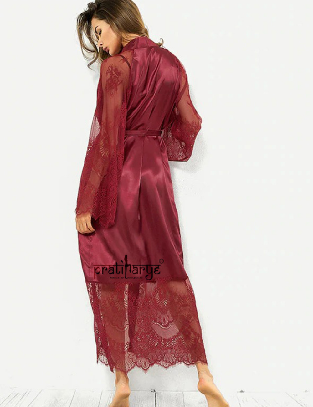 Pratiharye Long Satin Robe &amp; Gown