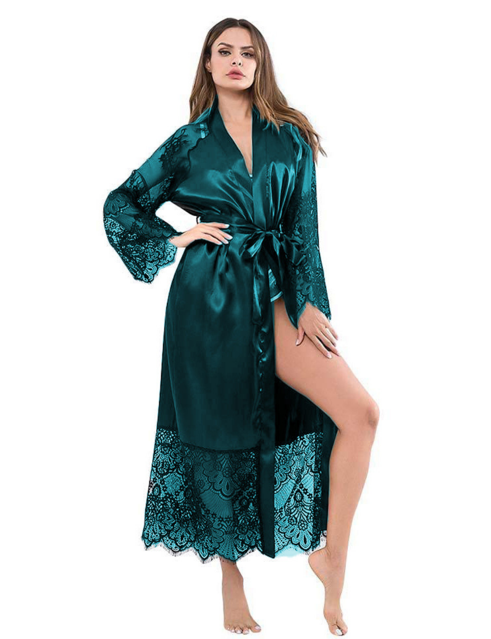 Pratiharye Long Satin Robe &amp; Gown