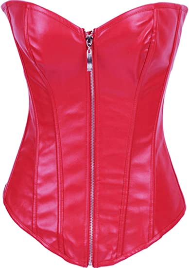 Leather Zipper Front Corset